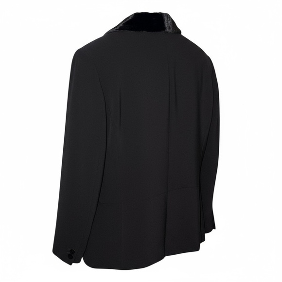NWT TALBOTS STRETCH CREPE TUXEDO BLAZER - Black Velvet 16W - Picture 3 of 16